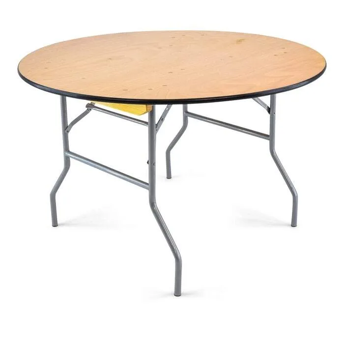 48 (4ft) Round Plywood Table W / Folding Legs"