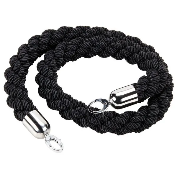 Black Stanchion Rope 8' Chrome End