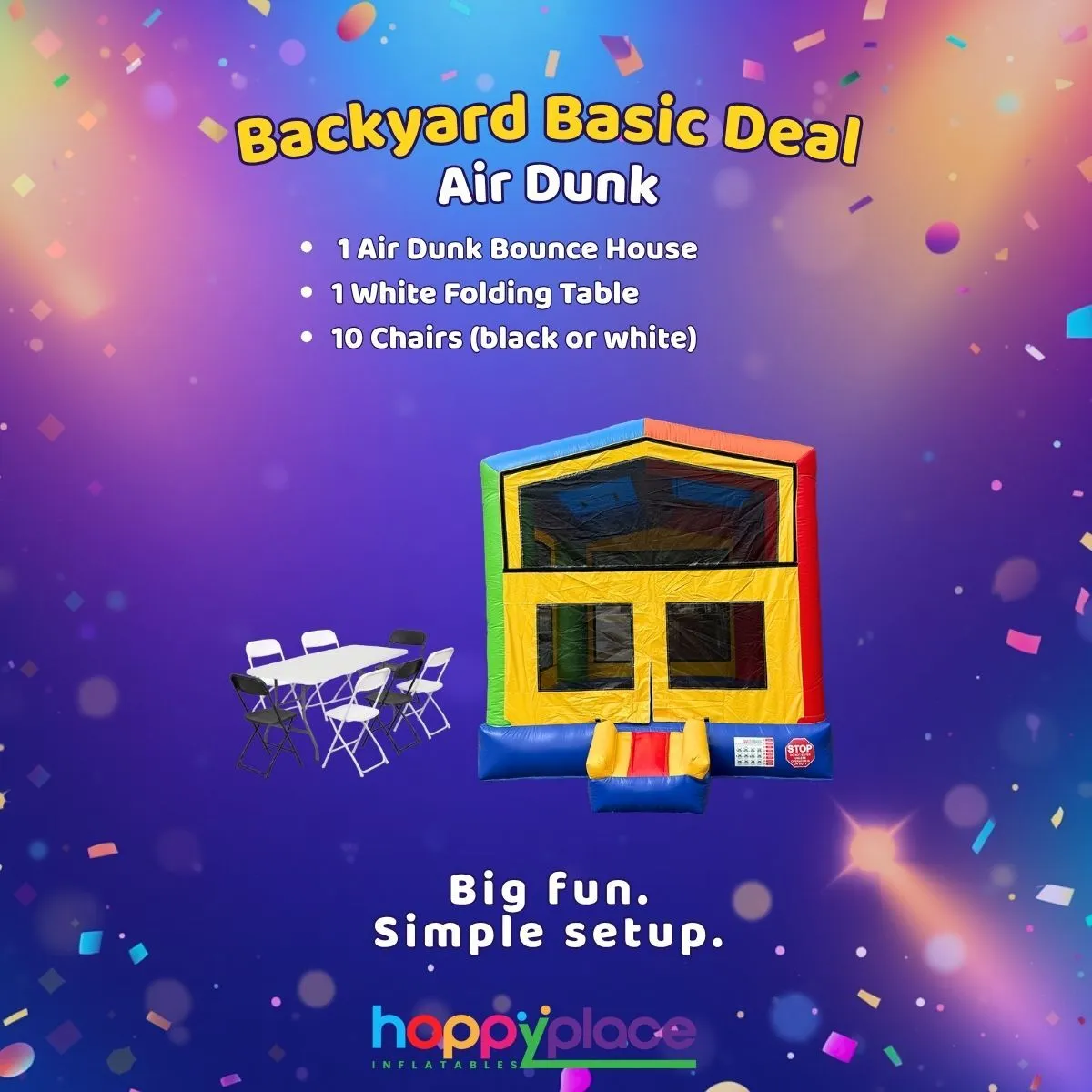Air Dunk: Adults Welcome Bounce House Party Package (Budget Friendly)