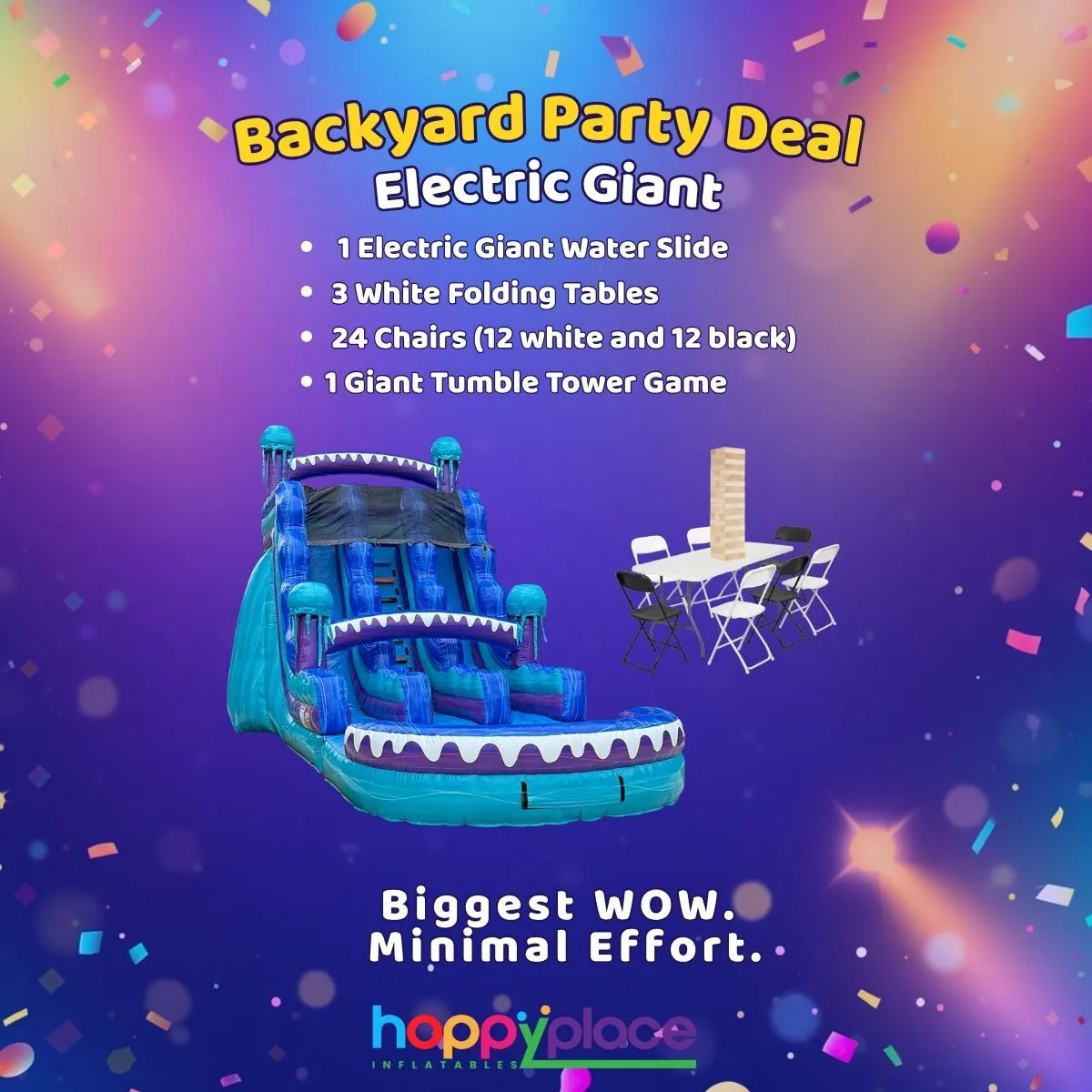 Electric Giant: 20ft Dual Lane Water Slide Party Package (Save $80+)