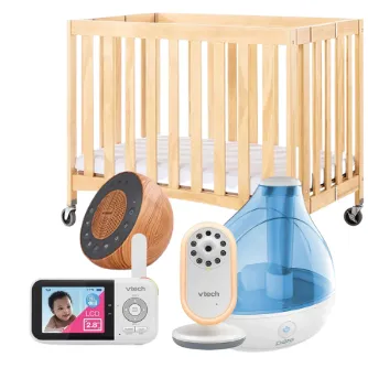 Dream Big Package with Crib, Monitor, Humidifier, Sound Machine