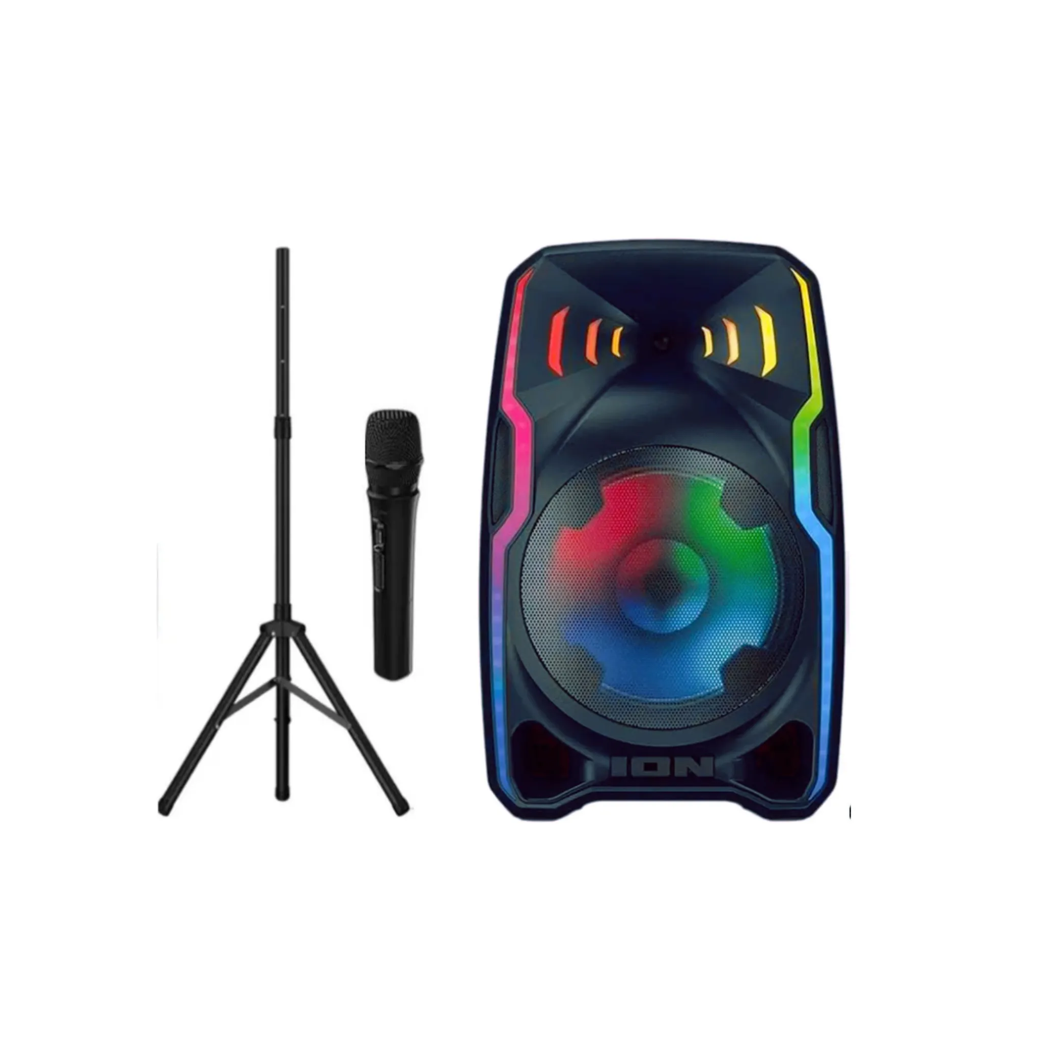 SPEAKER BLUETOOTH BATTERY/AC POWERED + WIRELESS MIC + STAND
