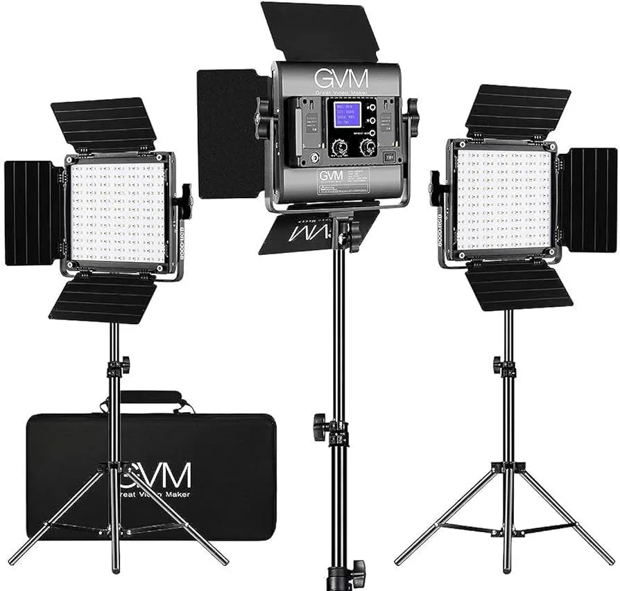 GVM 800D-RGB LED Light Panel (3-Light Kit)