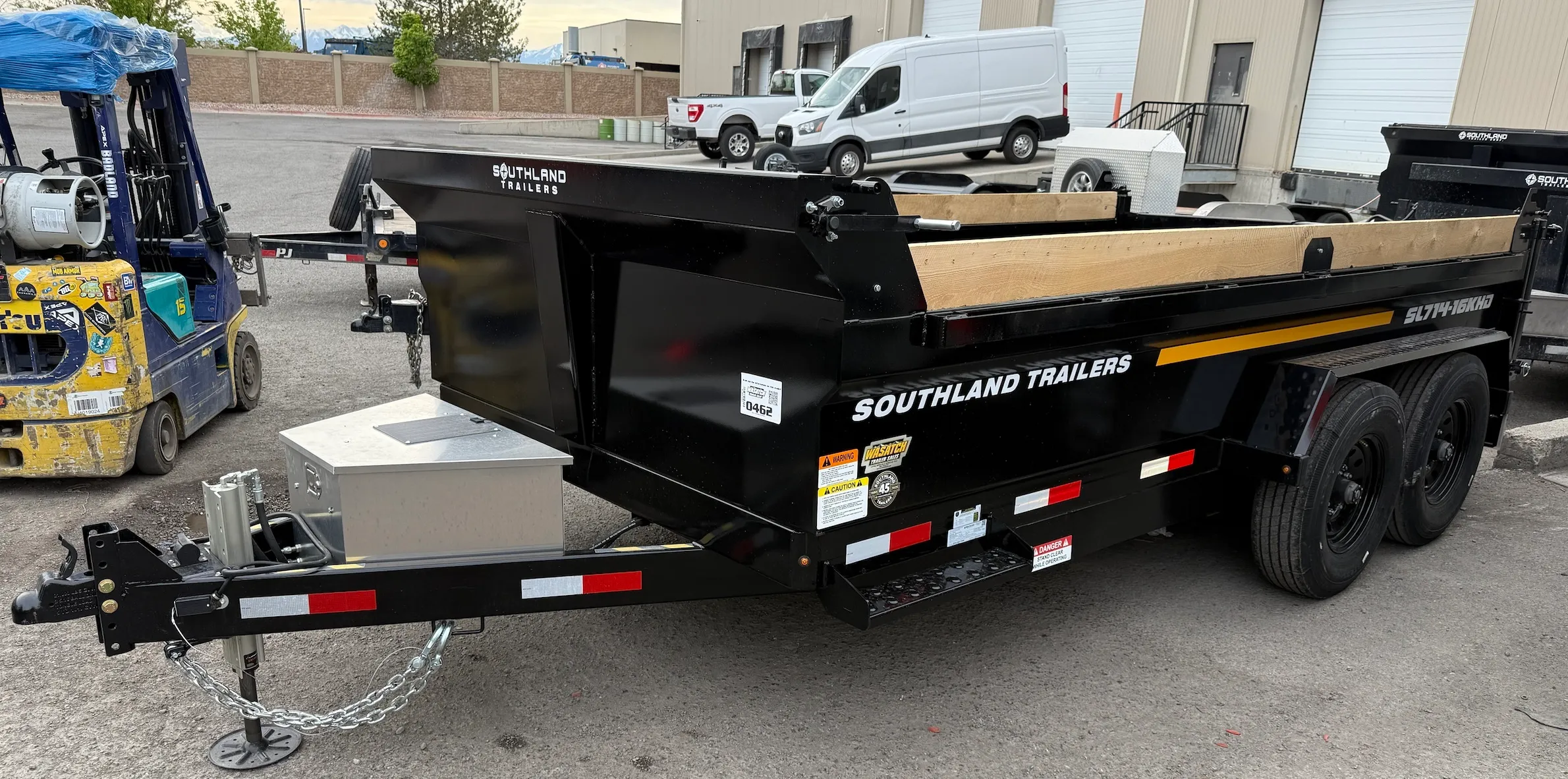 14' x 7' x 3' SL Dump Trailer Hydraulic Stand, 16,000 Lbs GVWR