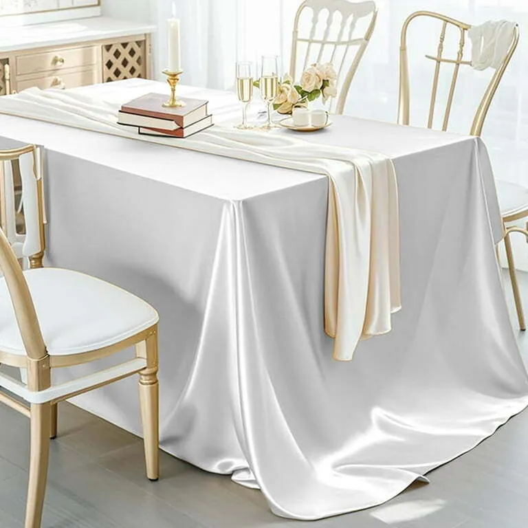 6ft Table Linen- White Silk