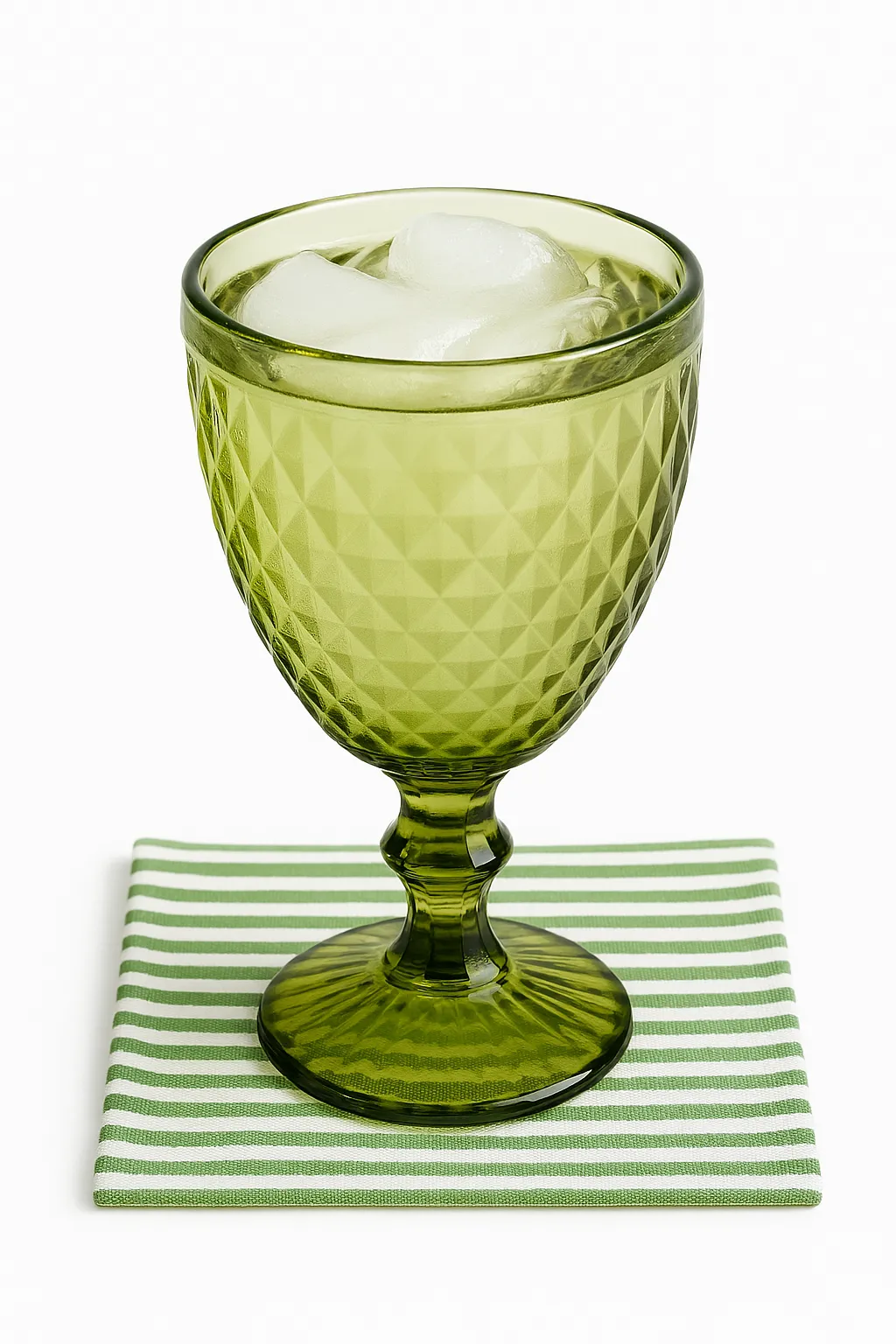 Green Diamond Drinking Goblet- Glass