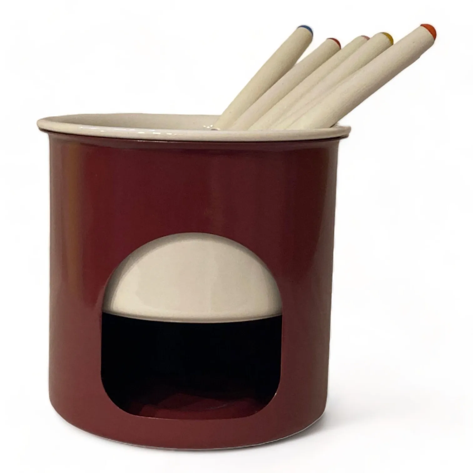 Schokoladenfondue mit fünf Gabeln