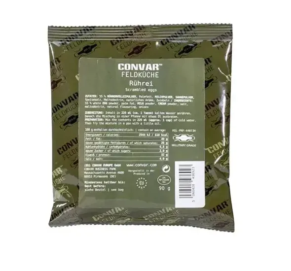 Œufs brouillés lyophilisés longue conservation 10 ans 90g "CONVAR™ - Feldküche"