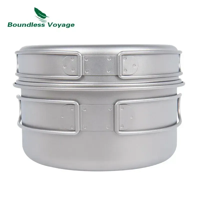 Ensemble popote / casseroles en titane pour le camping et bivouac 1,5L "Boundless Voyage - Ti2042C"