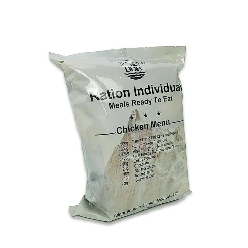 Ration alimentaire 24h opérationnelle 2883 Kcal longue conservation 5 ans "BDH - MRE Chiken Menu"