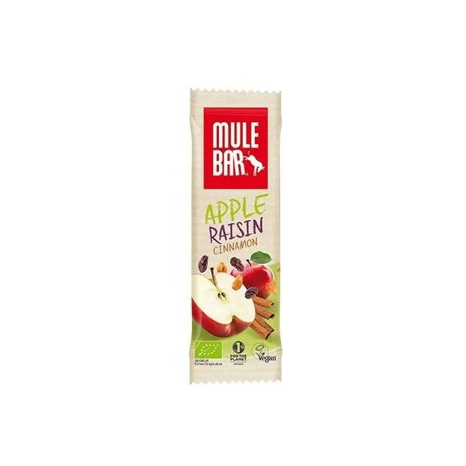 Barre énergétique Bio & Vegan 40g "Mulebar - Pomme - Cannelle - Raisins"