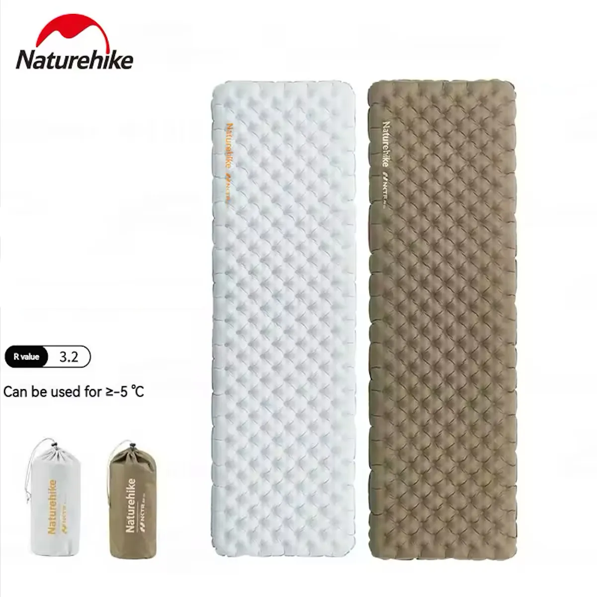Matelas gonflable ultra-léger bivouac / camping 8cm (confortable) R-Value 3.2 "Naturehike - CNK2450WS012"
