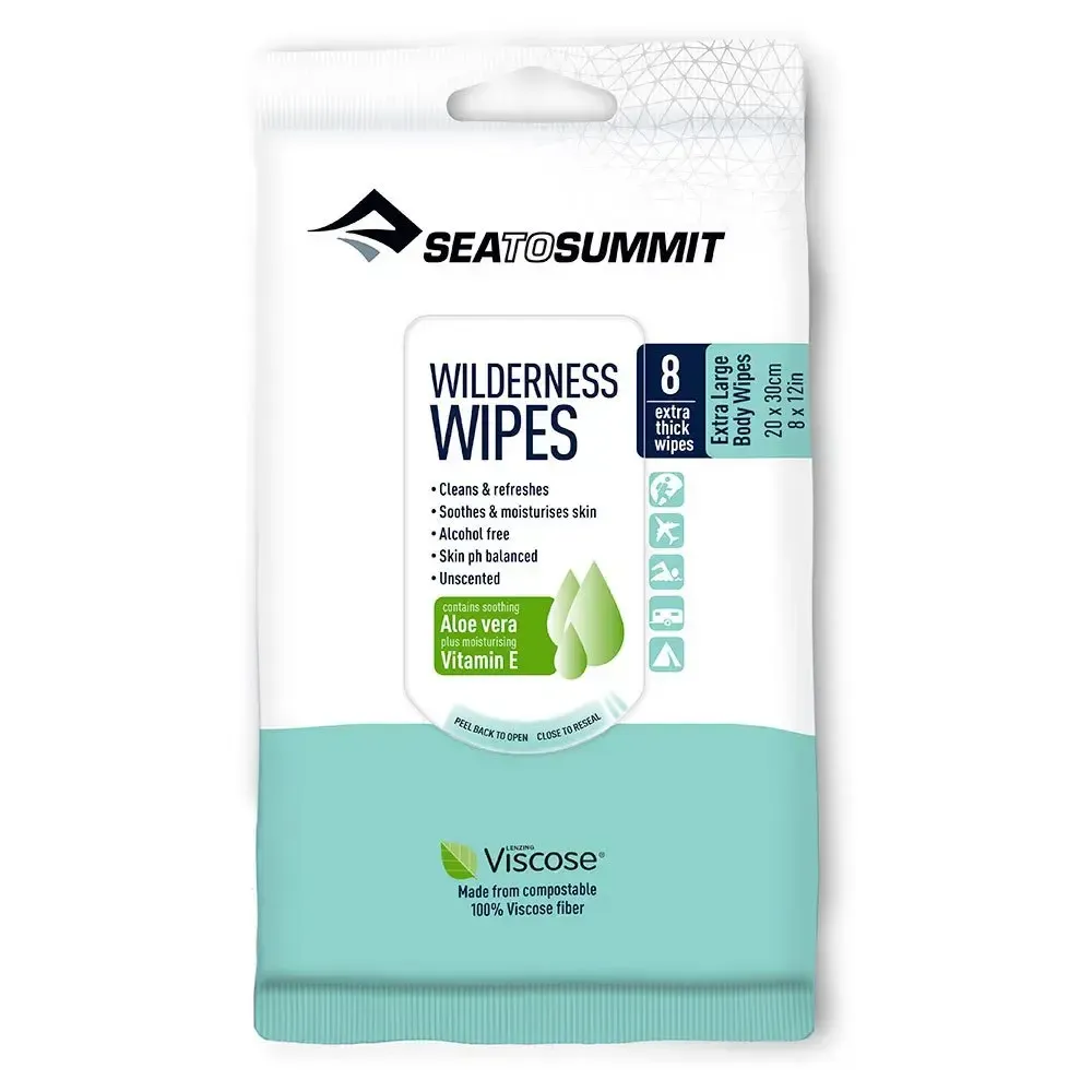 Lingette d'hygiène corporelle pack de 8 "Sea to Summit - Wilderness Wipes"