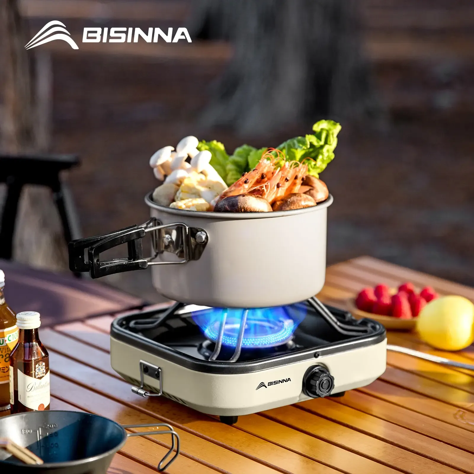 Réchaud à gaz de camping à haute puissance de combustion "BISINNA - SK219"