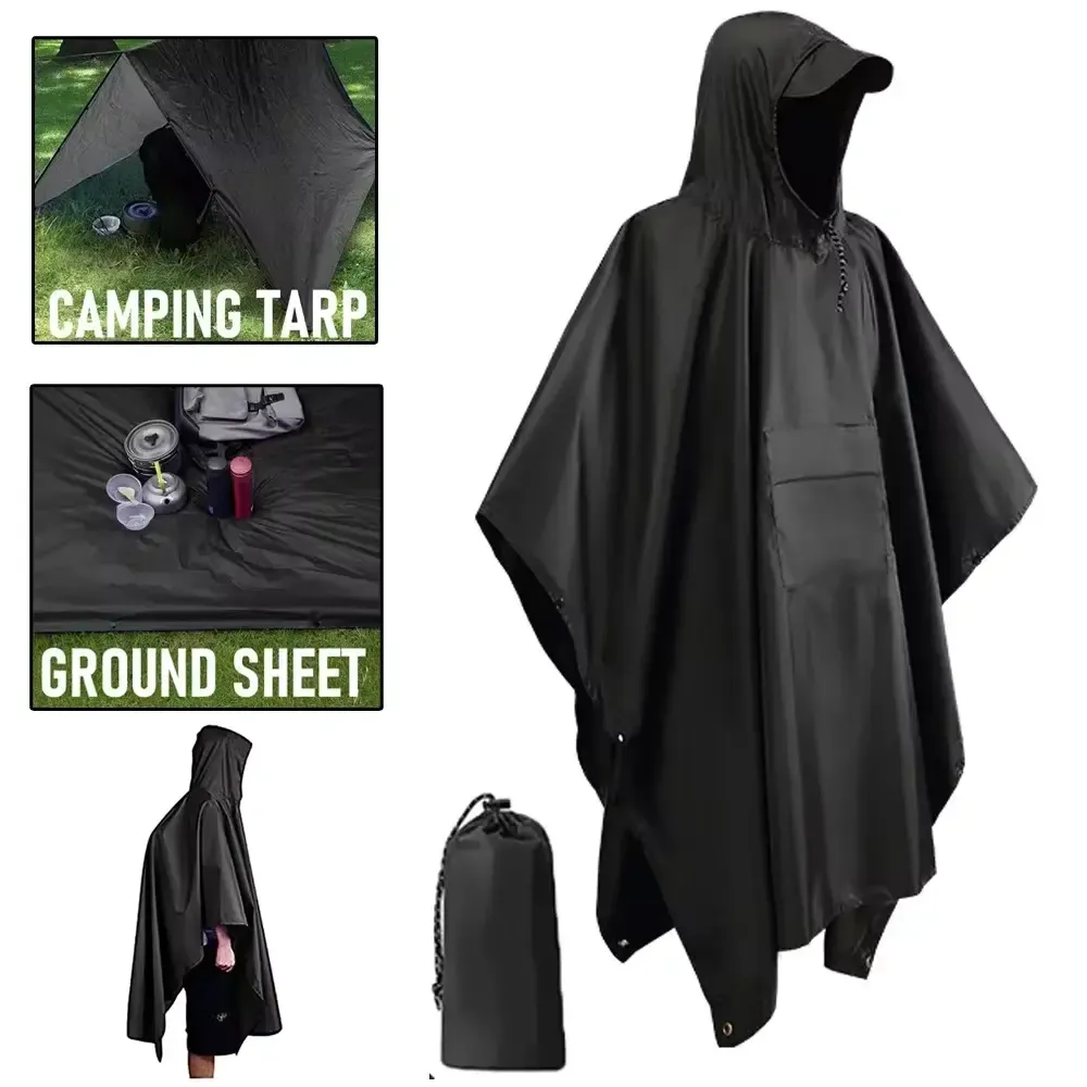 Poncho, veste 3 en 1 à capuche en nylon ripstop imperméable de haute qualité "Anyoo - TLM181 pocket series"