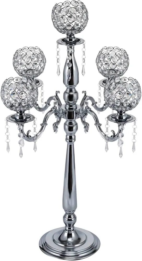 5 Arm Silver chandelier 