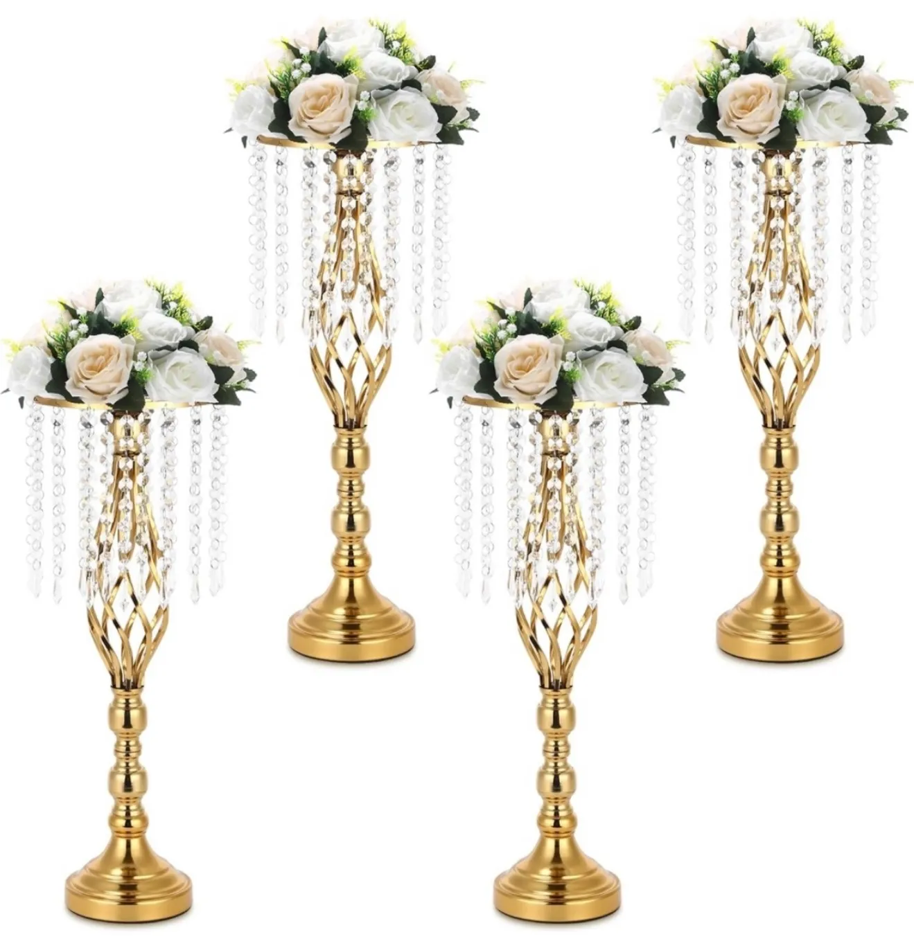 Gold Crystal Floral Stands