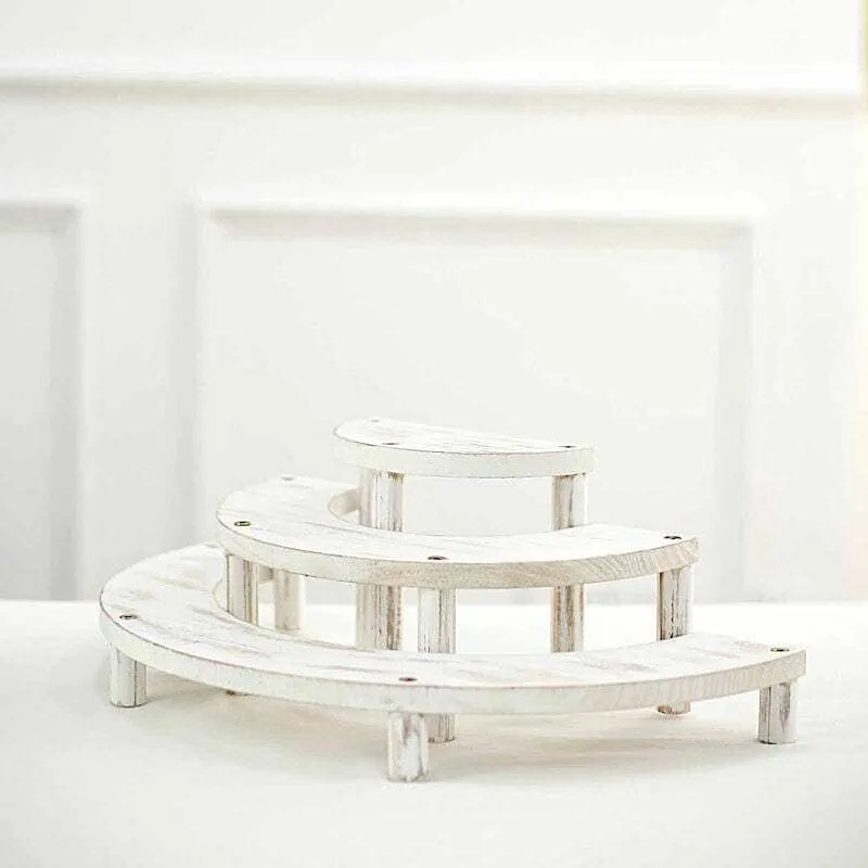 White Wooden Dessert Pedestals