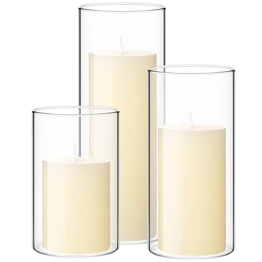 Glass Cylinders Set of 3 