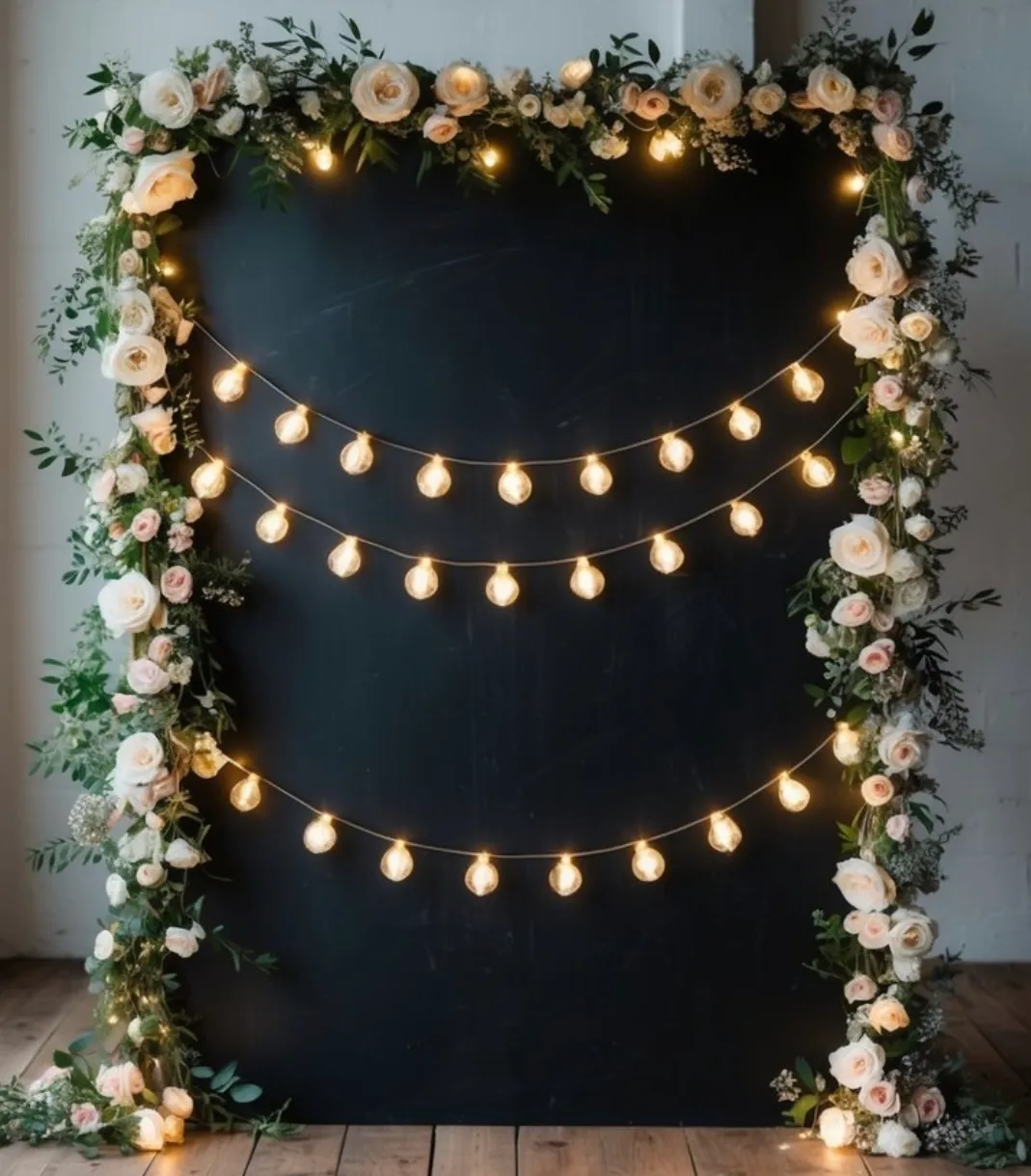 Black Backdrop With Lights