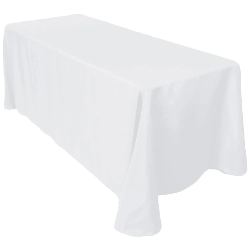 White Rectangular Tablecloth. 90x156.  Fits 8’ table