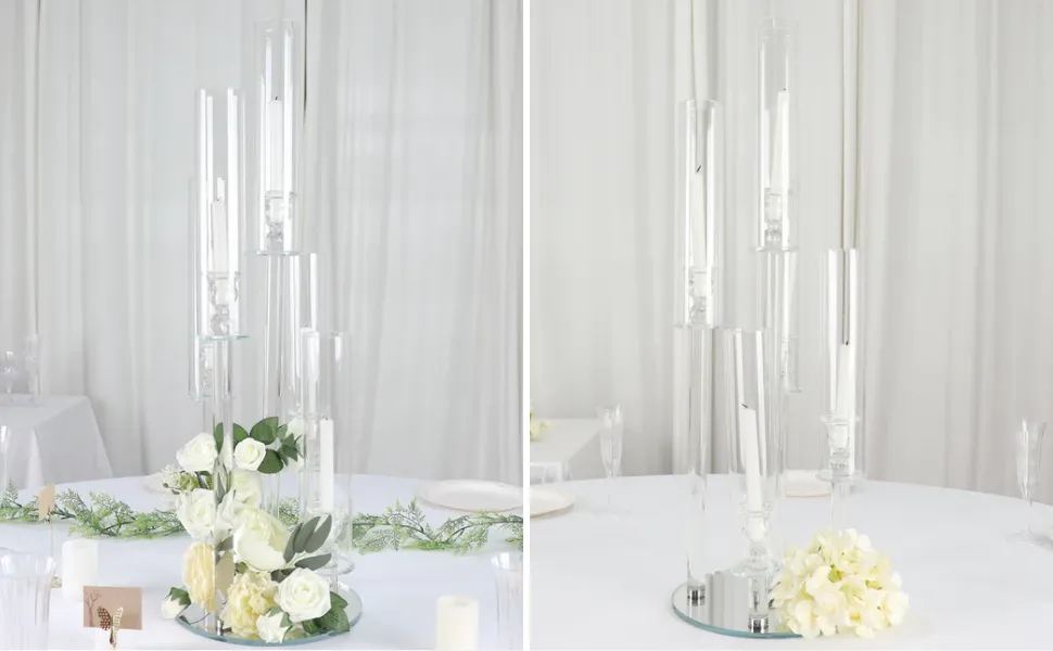5 Arm Clear Candlelabra