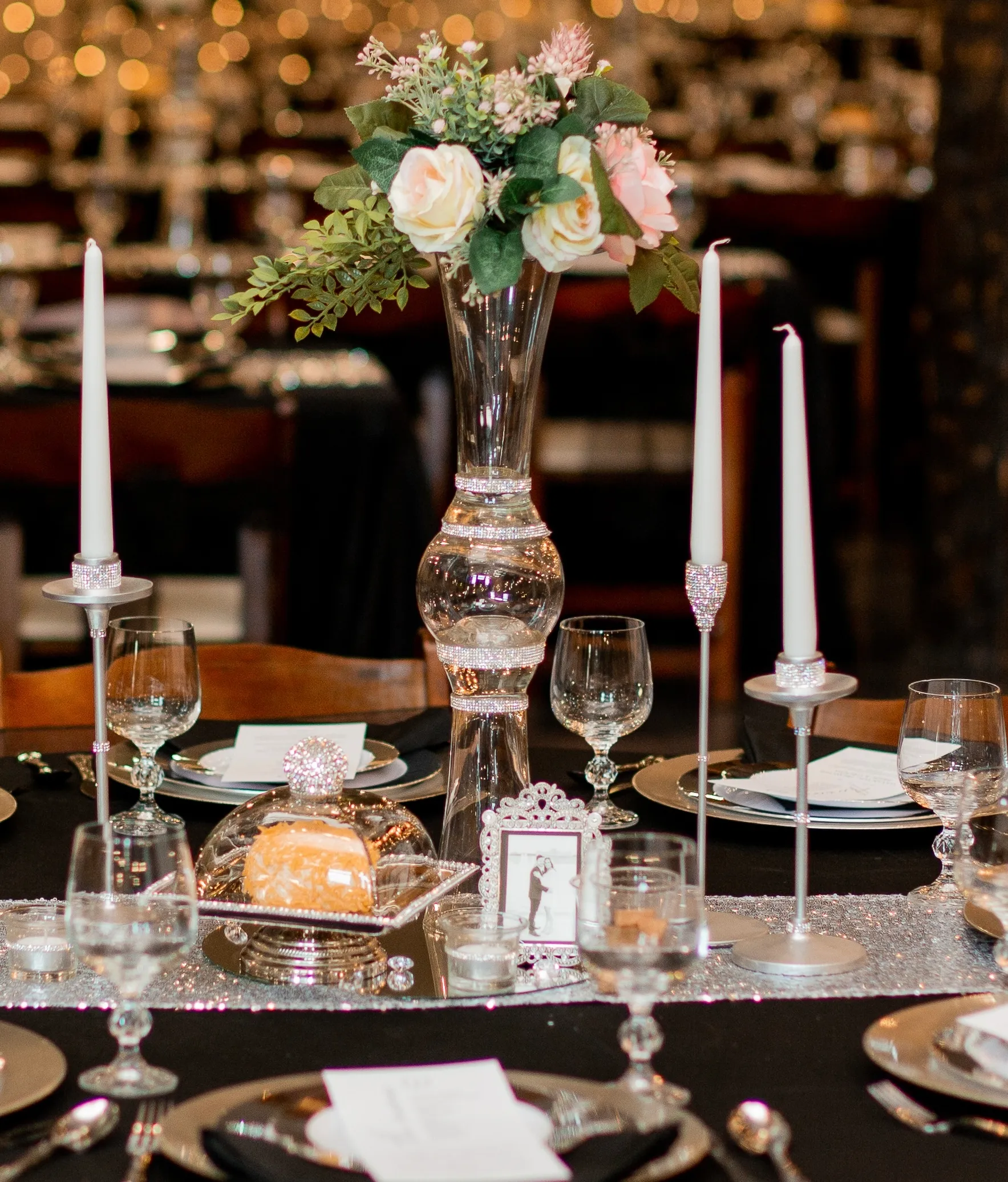 Silver Candle Stick.  various sizes and styles.  Sets of 3