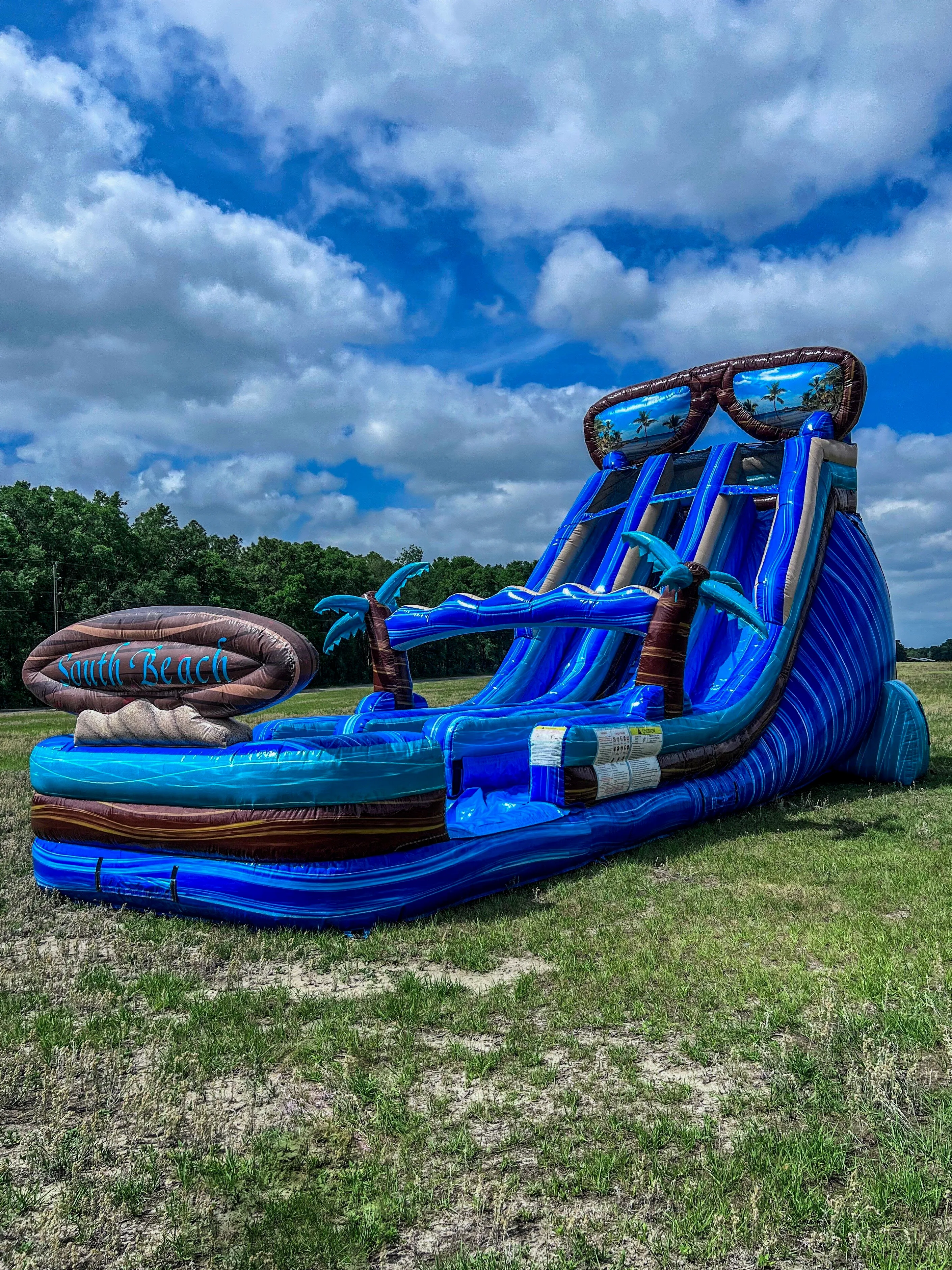 18’ South Beach Inflatable Dual Lane Water Slide