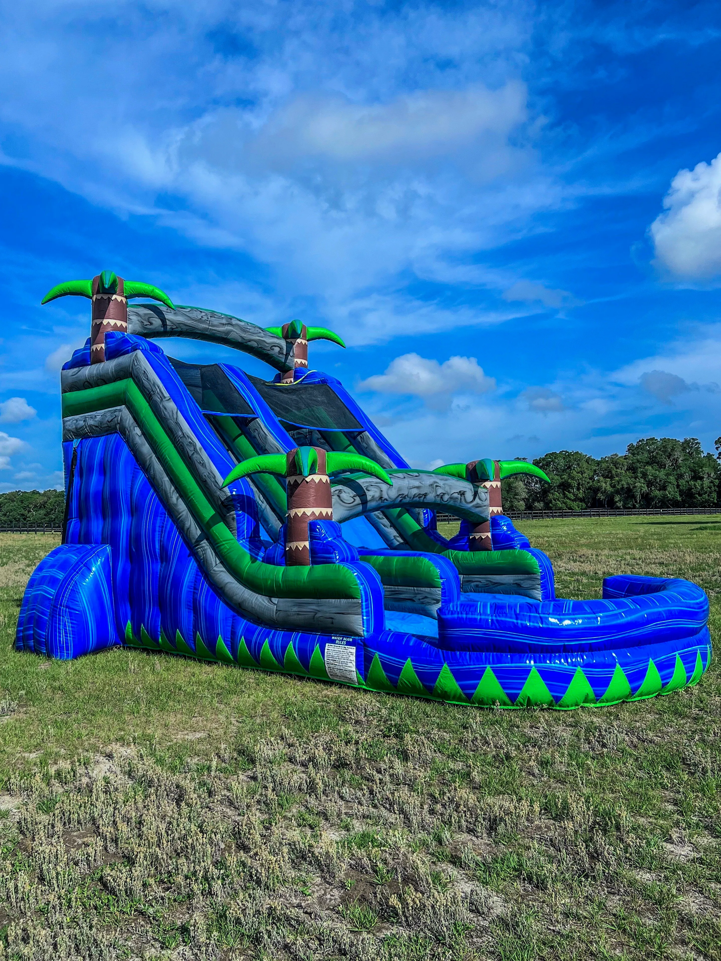 18' Tropical Single Wide Lane Water Slide