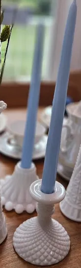 Milk Glass Taper Candleholders