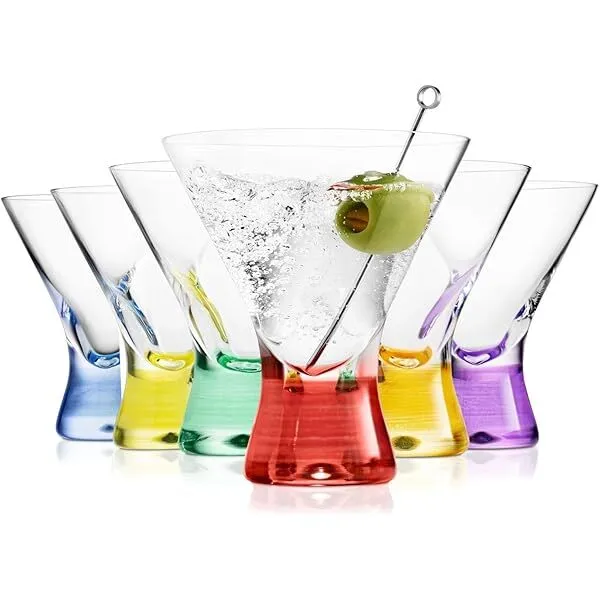 Beneti Stemless Martini Glasses (Multicolor)