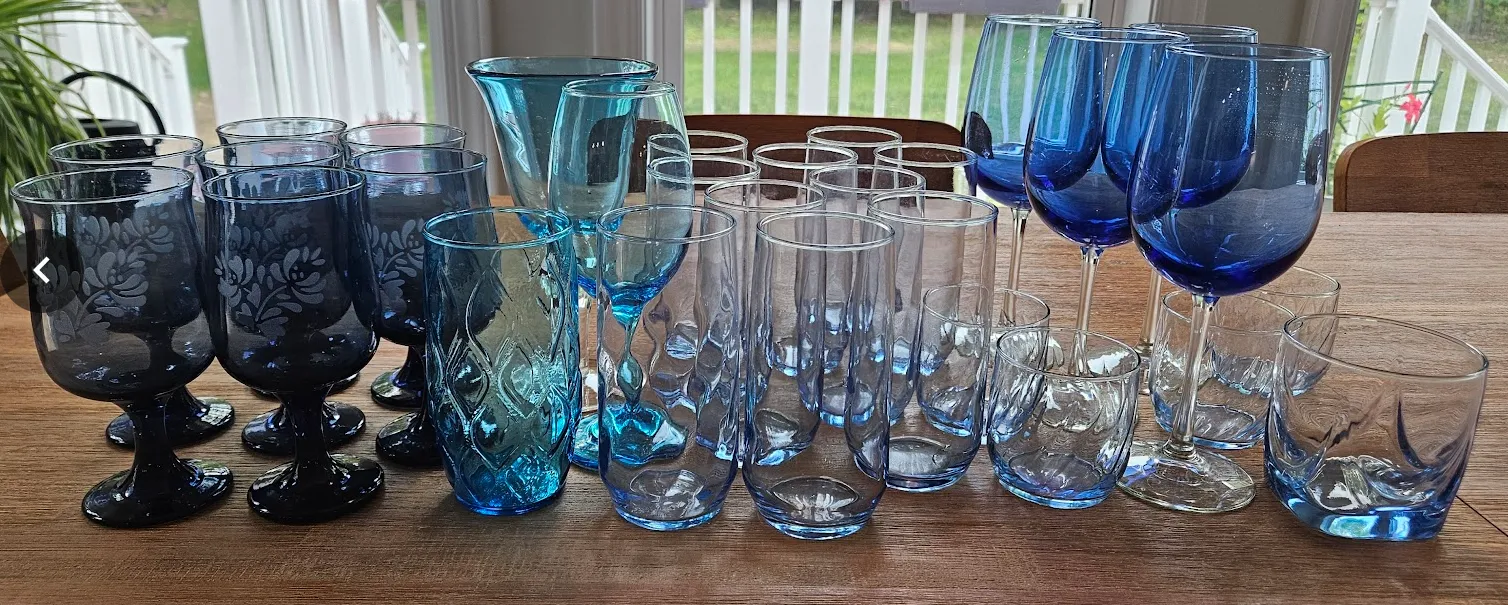 Shades of Blue Glassware Collection