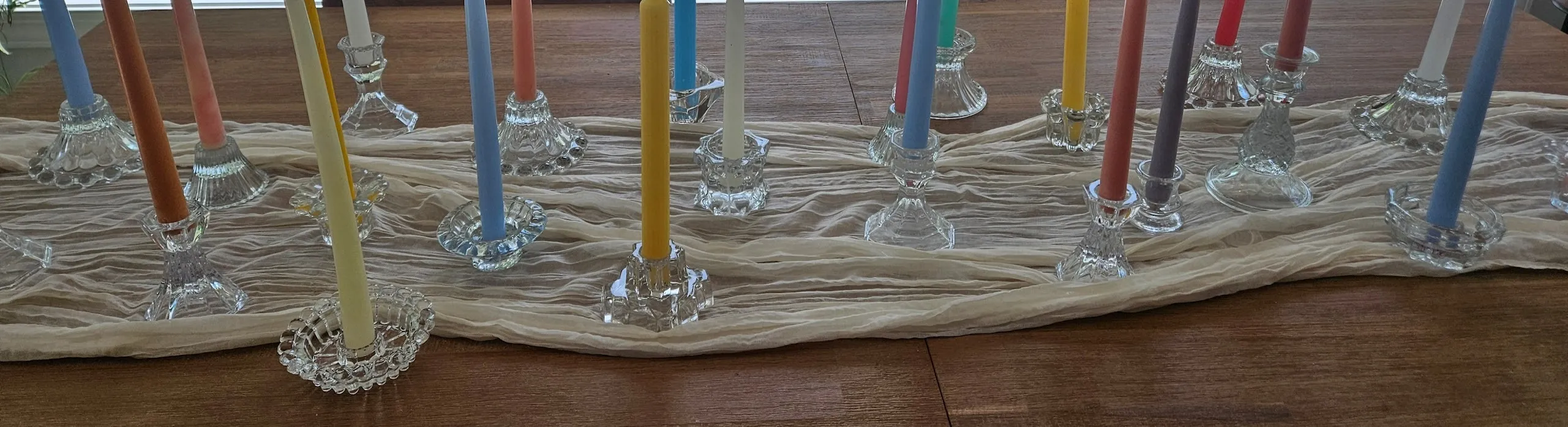 Vintage Crystal Taper Candle Holders 