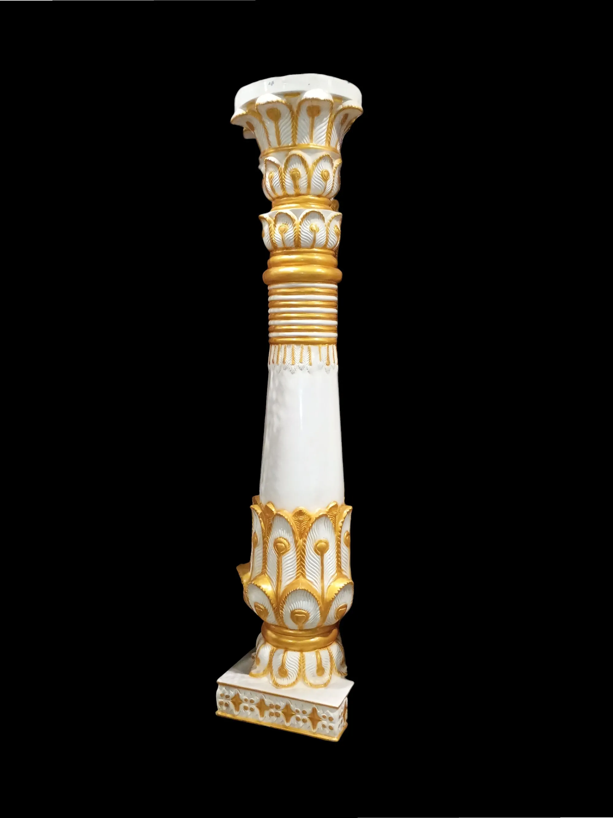 10 Ft Gold and White Round Pillar