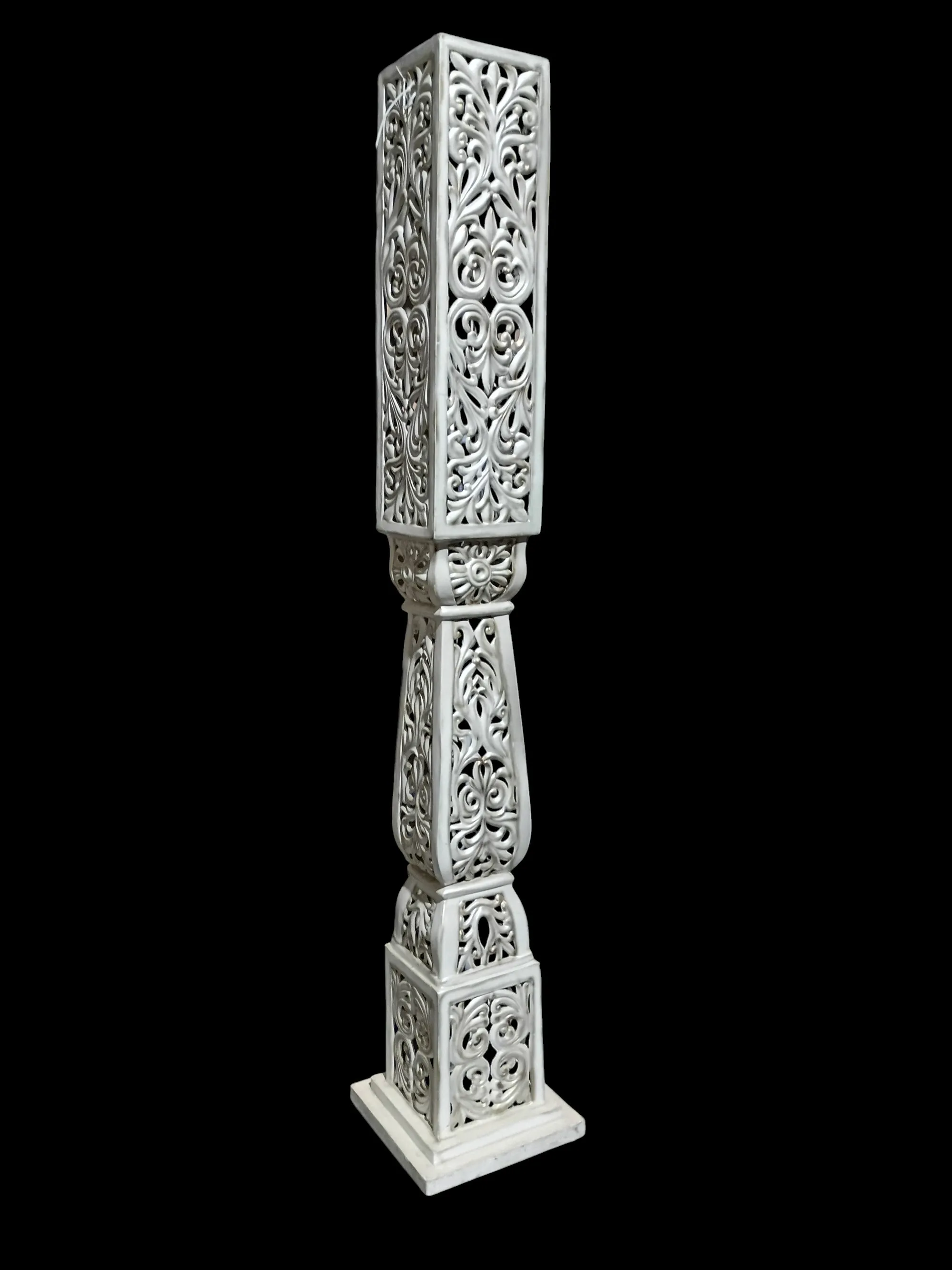 Square White Pillar with Interior Lighting
