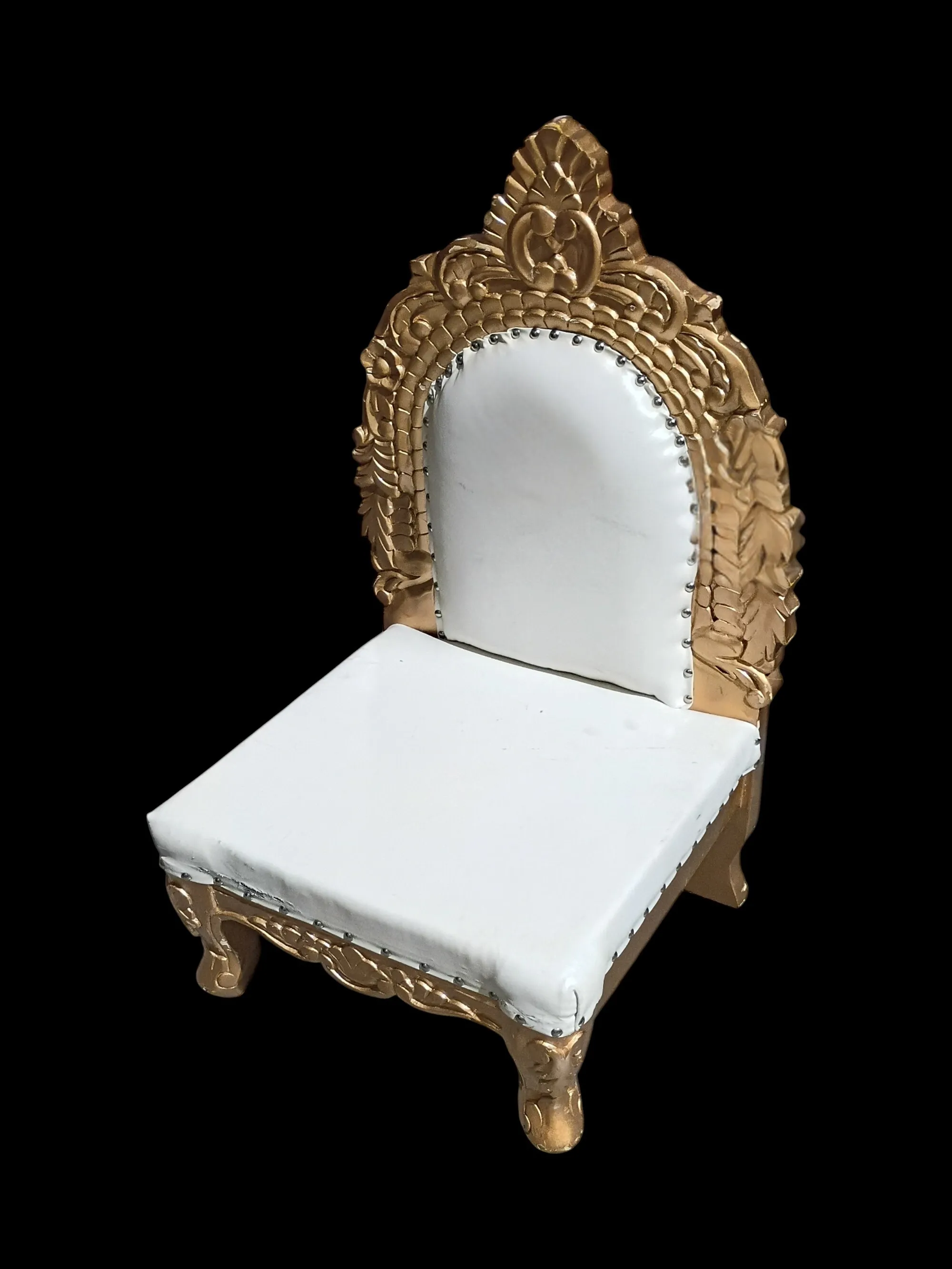 Small Gold And White Chair
