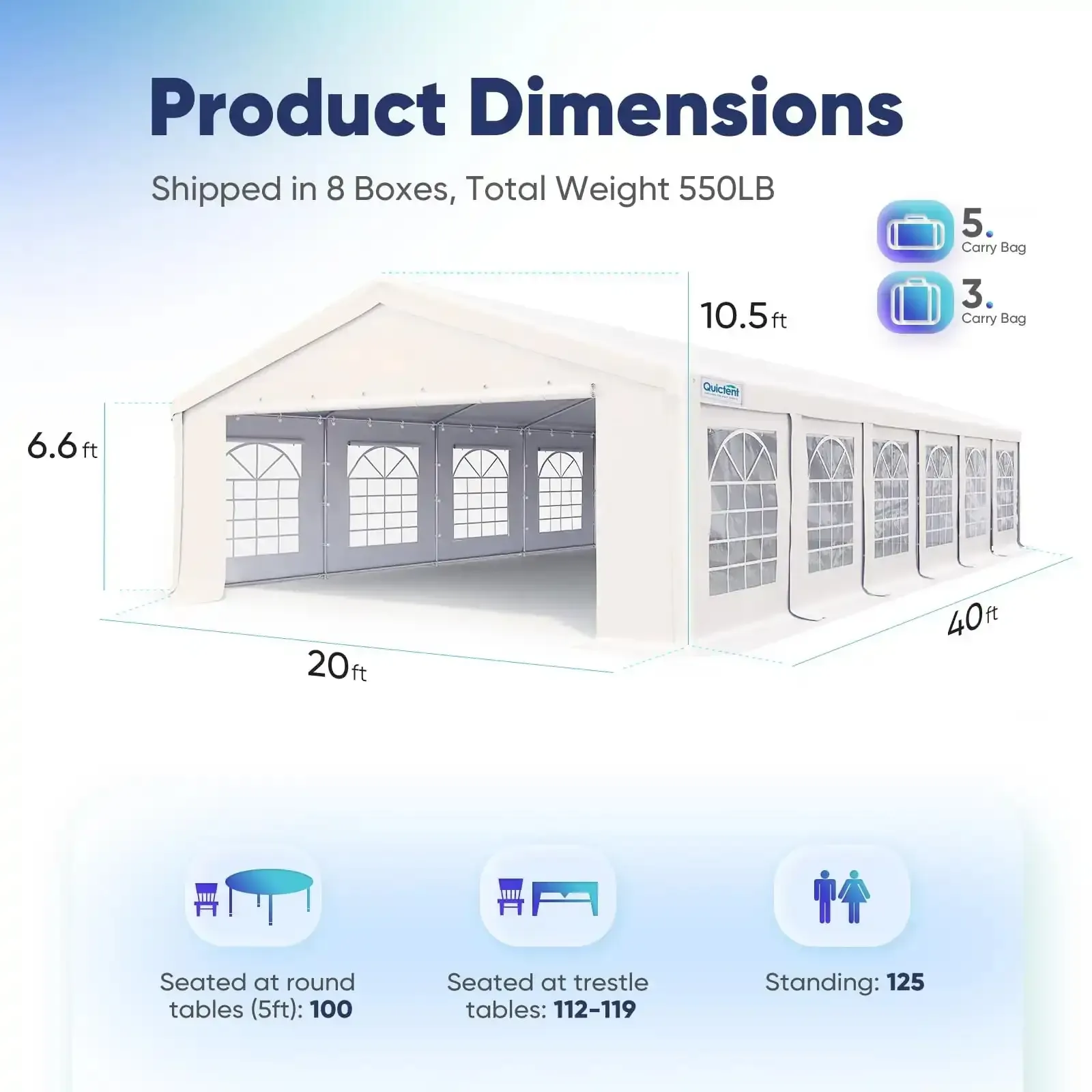 20X40 Canopy Tent With Delivery/Pickup & Setup
