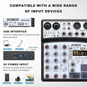 8 Channel Mixer Pannel (Bluetooth compatible)