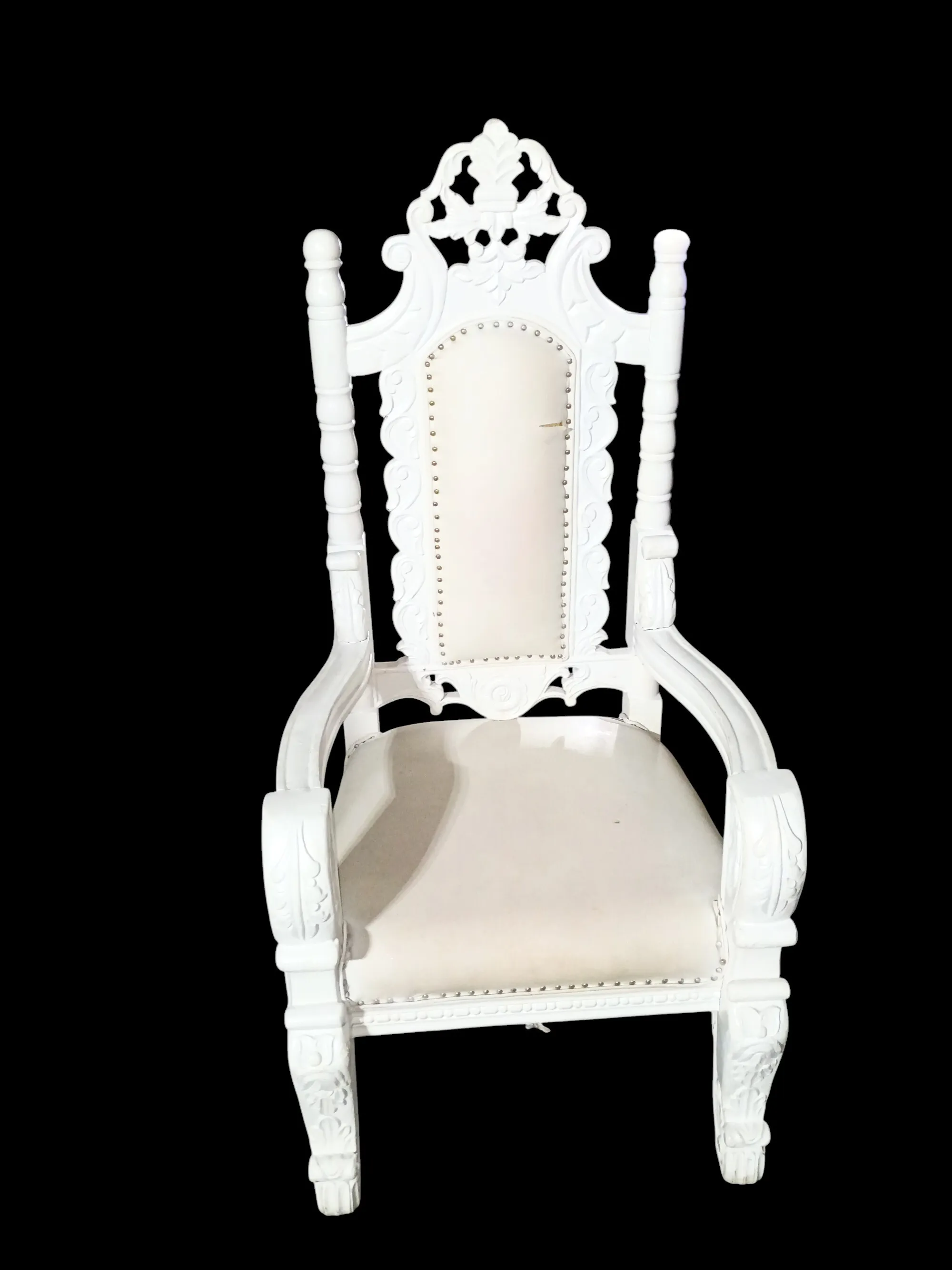 Large White Chair With Arm Rest