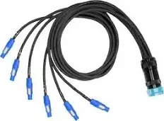 SOCO 19-Pin Male to 6x powerCON Lighting Power Staggered Breakout Cable
