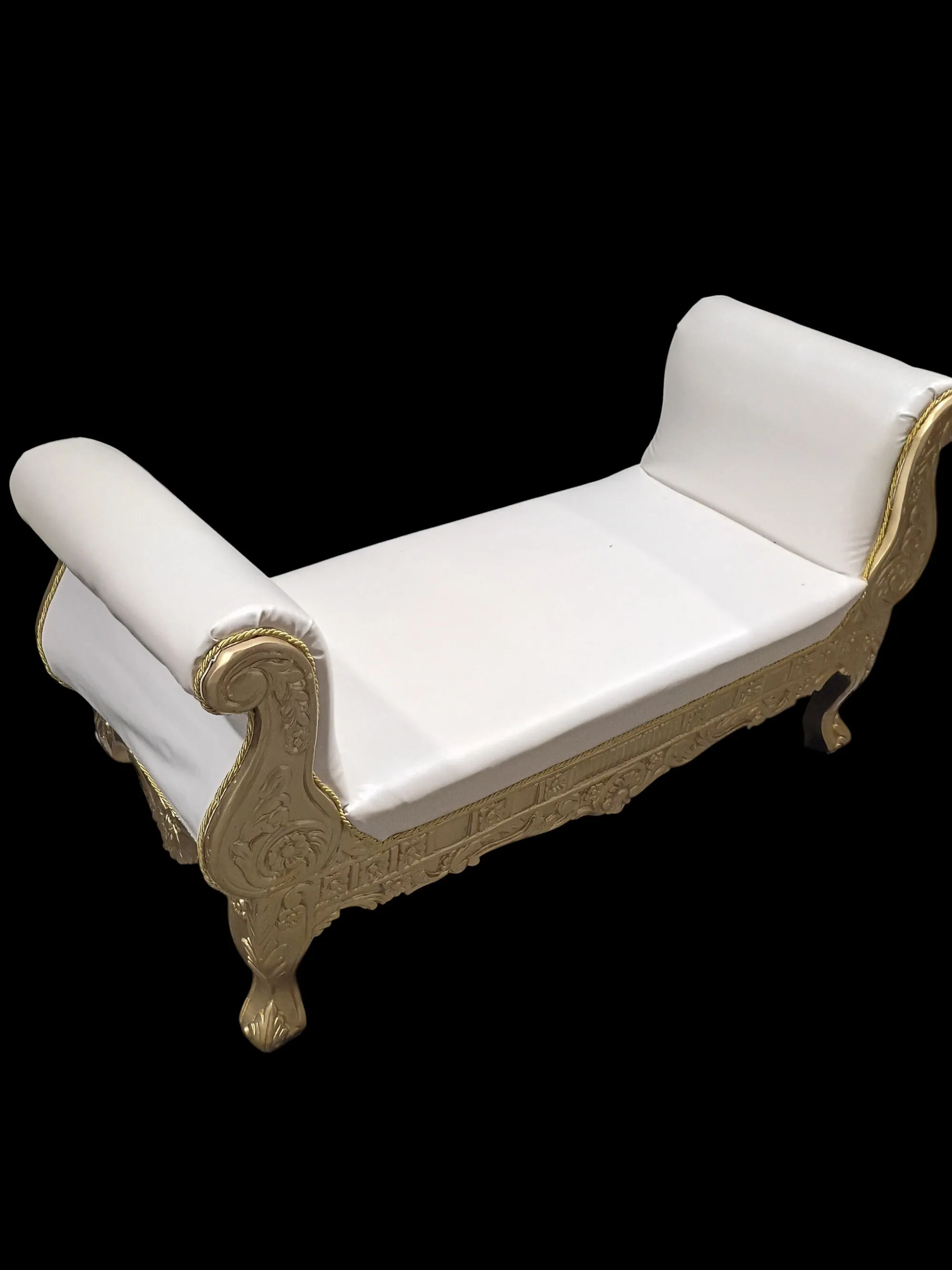 Settee #2 Gold and White