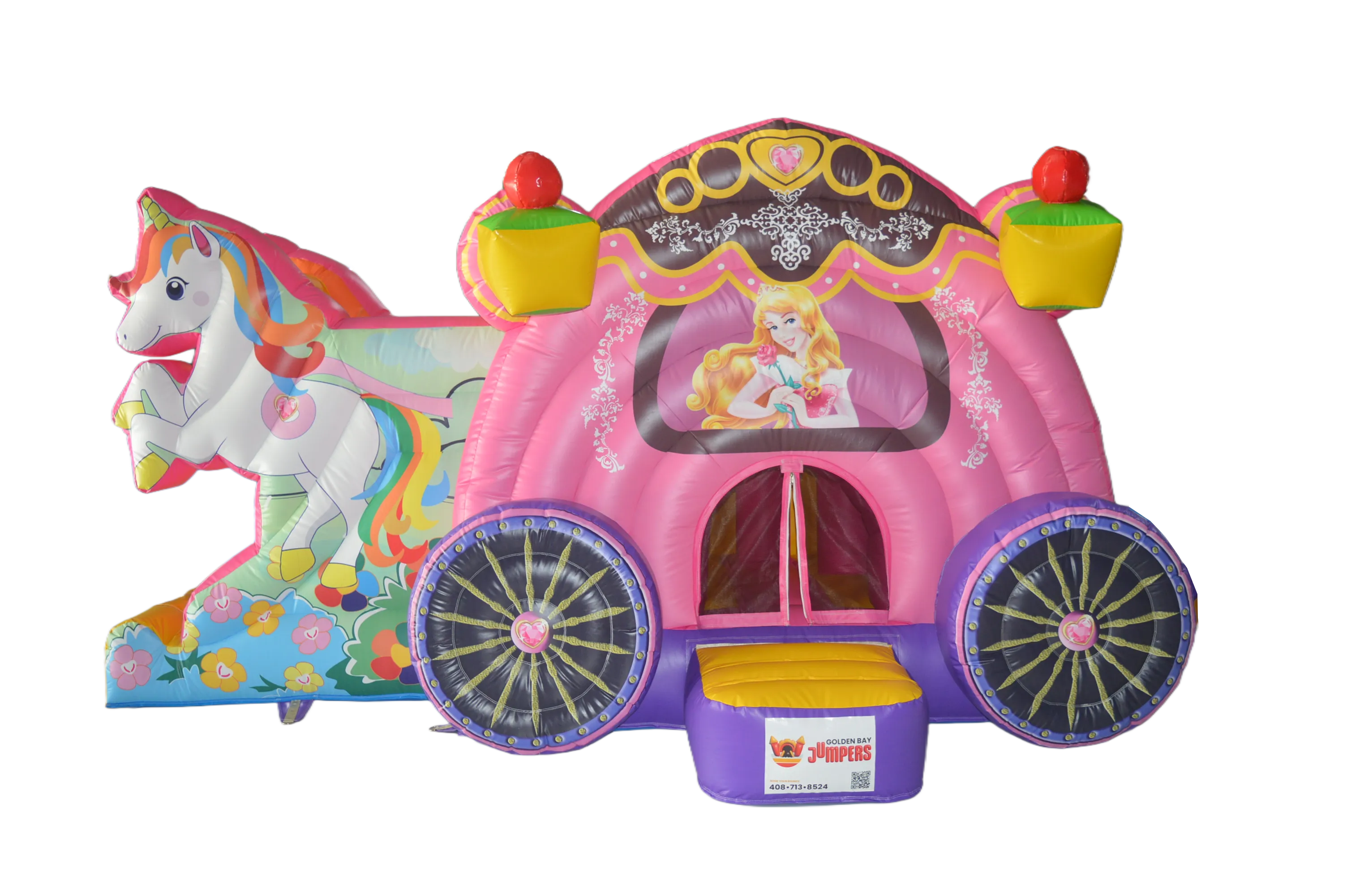 Unicorn Carriage Combo Jumper with Dry Slide (16.4x13 ft)