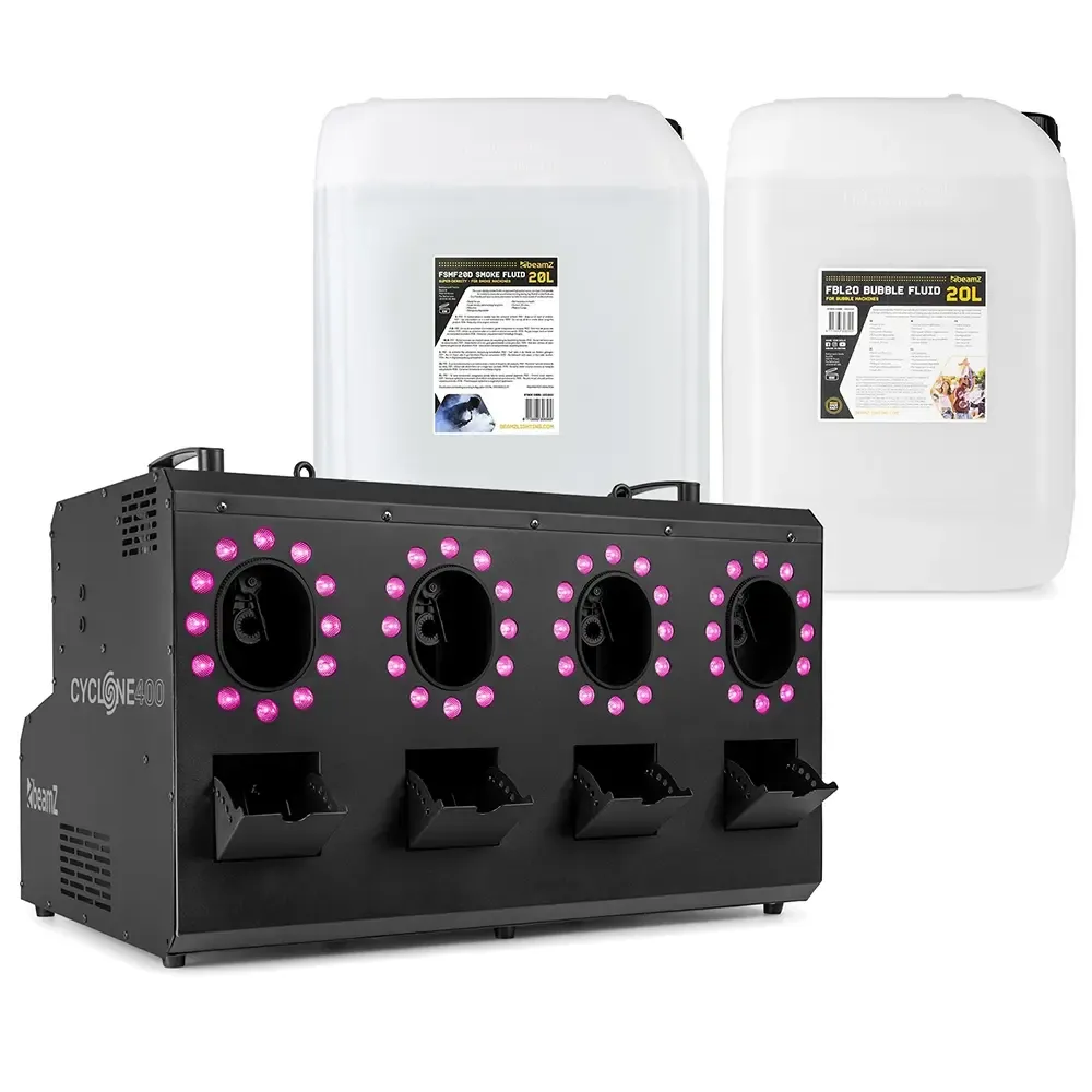 BeamZ Cyclone400 Nebel- & Seifenblasenmaschine (Fobbles) inkl. Flüssigkeit