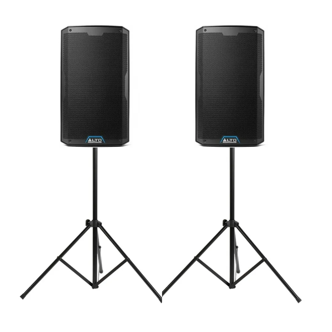 Standard Alto Beschallungsanlage (12-Zoll-Aktivlautsprecher) inkl. 2x Alto TS412 Lautsprecher mit Bluetooth Funktion + Stativen