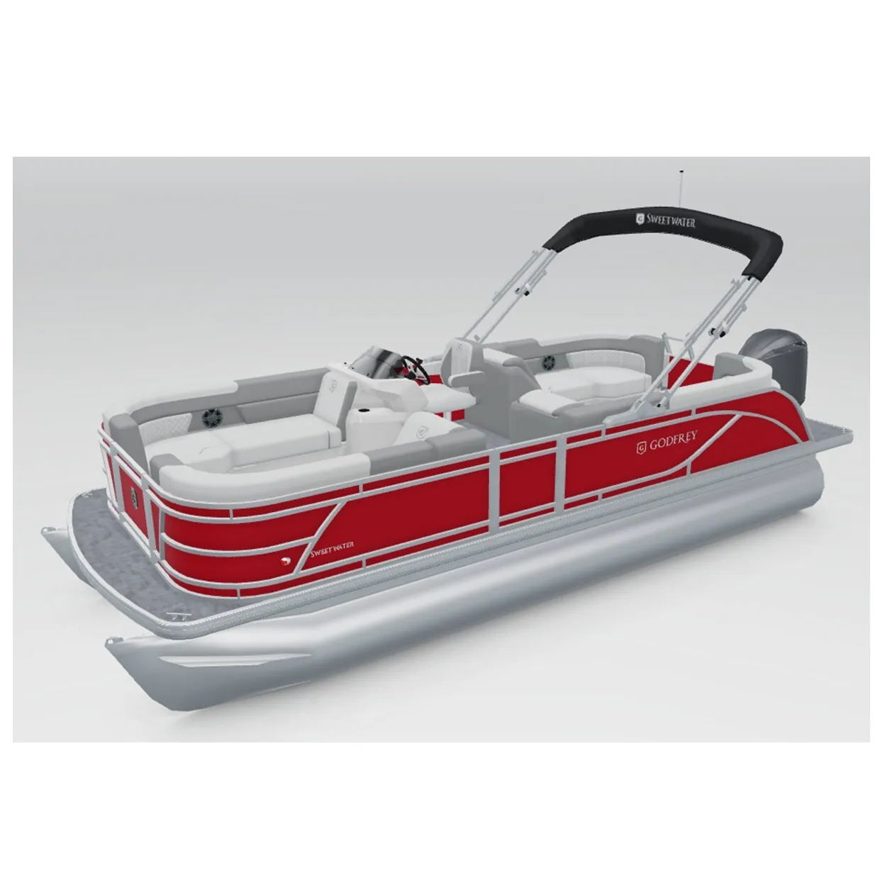 Pontoon Standard - 2018 Godfrey Sweetwater, 22ft, Red, 50HP motor