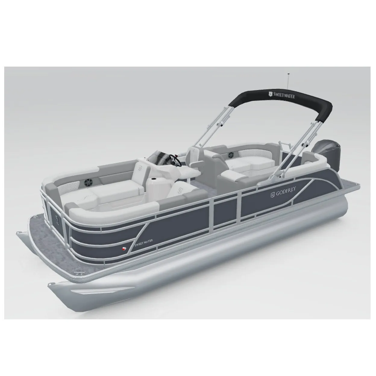 Pontoon Deluxe - 2023 Godfrey Sweetwater, 24ft, Gray, 90HP motor