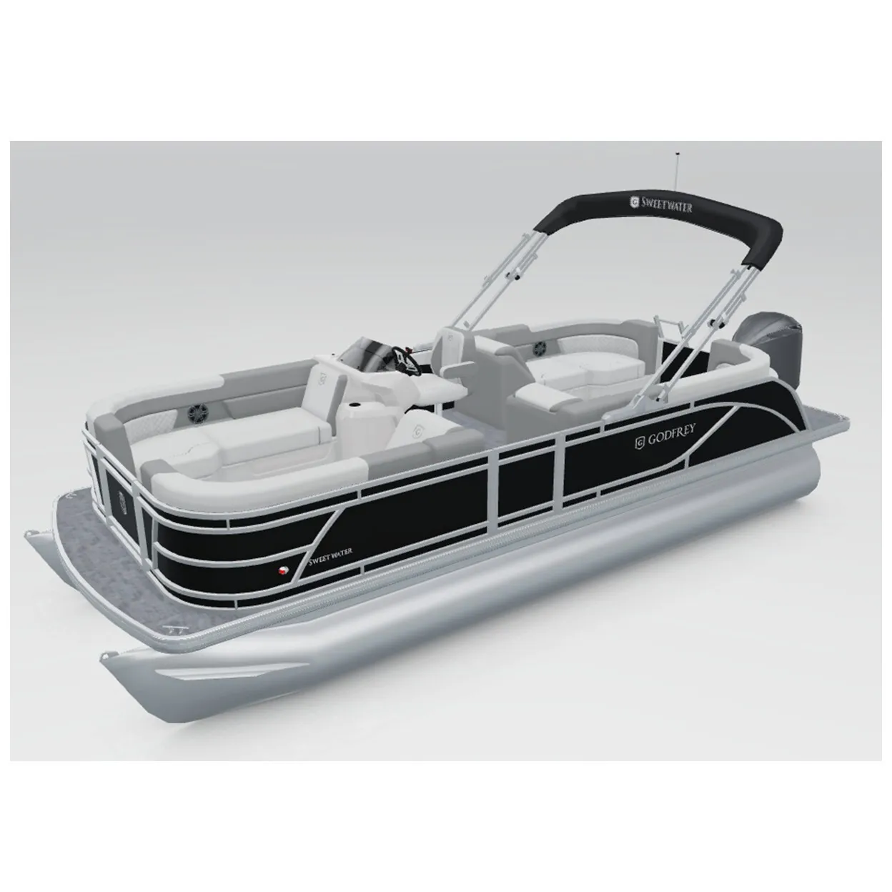 Pontoon Deluxe - 2023 Godfrey Sweetwater, 24ft, Black, 90HP motor