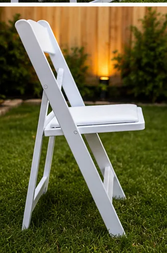 White Resin Padded Folding Chairs
