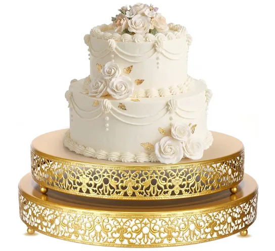Gold Metal Cake Stand Set – 14" & 16"