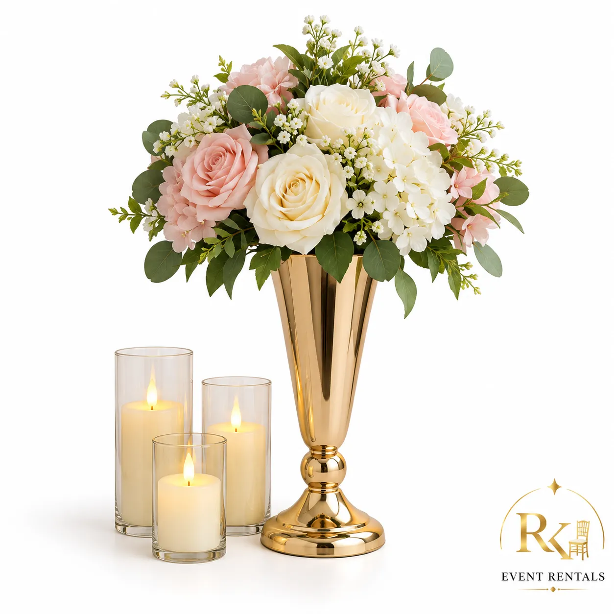 Floral Centerpiece with LED Candle Set